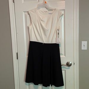 NWT black and ivory Calvin Klein dress.